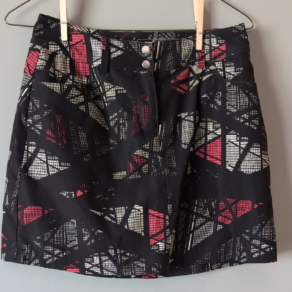 Slazenger Black Skort with Pink and White Graphic Pattern